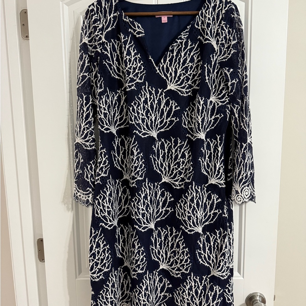 Lilly Pulitzer Navy Dress with White Accents